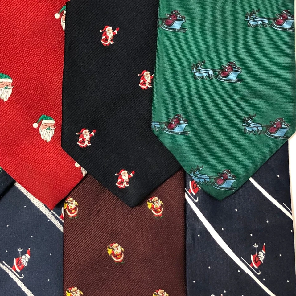 LOTE de 14 piezas Corbata Estrecha MoD Artesanía Navidad Años 60 SANTA De Colección NAVIDAD Armario Foto 4 de 4