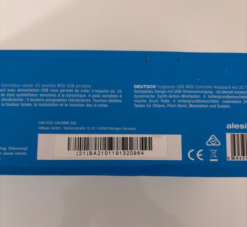 tastiera midi Alesis V Mini, per mix e mastering,nuovo, dj/producer, colore nero - Foto 6 di 7