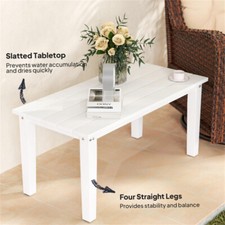 Rattan Table Coffee Table White