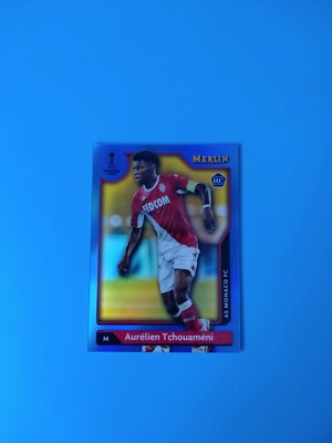 2021-22 Topps Merlin Chrome Blue Refractor Aurelien Tchouameni RC 63/75 Monaco