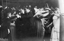 BM218 Vintage Photo Card RPPC Group Dance Party Dancing Show