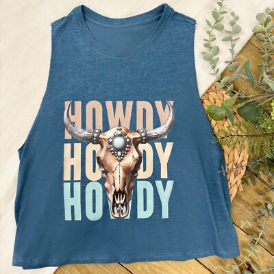 Damen Racerback Weste - HOWDY, Boho, Western, bedruckte Grafik Weste, Womenswear