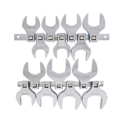 SUNEX TOOLS 9721 1/2'' Drive Fractional Jumbo Straight Crowfoot Wrench Set, 14...