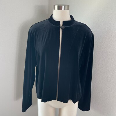 NEW Chicos Womens XL Basic Velvet Mallory Jacket Long Sleeve