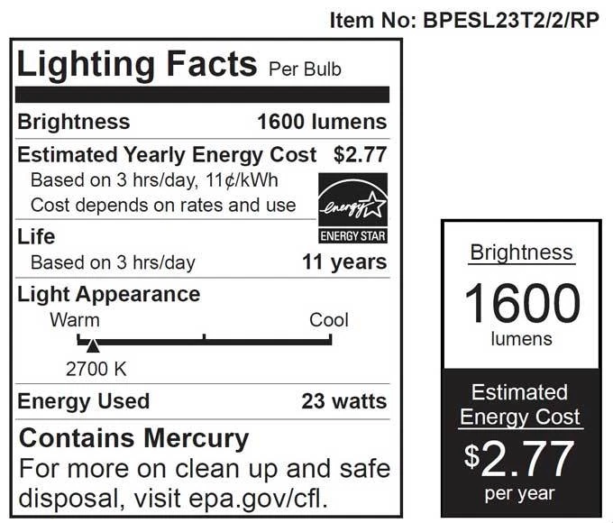 (12 LOT) (2 PACK) Feit Mini T2 ECOBulb 23W / 100W A19 White CFL E26 BPESL23T2/2 - Image 3 of 3