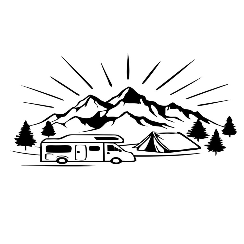 Catch Everyone's Attention with this Universal Mountain Trees Camper