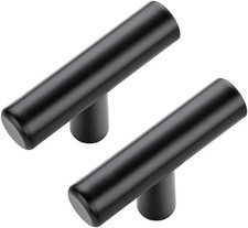10-Pack Matte Black Cabinet Knobs 2 Modern Drawer Pulls Kitchen Single Hole