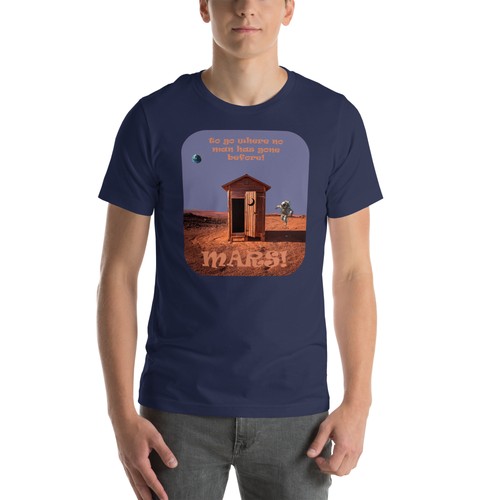 Fun Mars Where No Man Has Gone Before Outhouse T-shirt - Picture 4 of 8