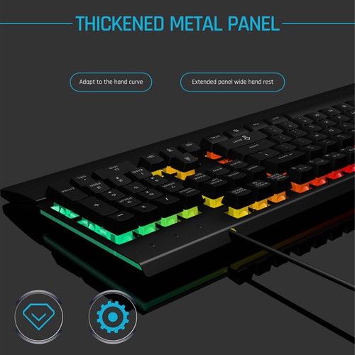 Wired Keyboard Mechanical Gaming Keyboard With Removable Wrist Rest For Home NEW - Afbeelding 2 van 12