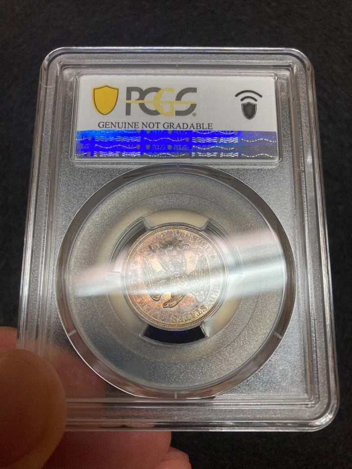 1875-S PCGS Certified Genuine Seated Liberty Twenty Cent w/ Pretty Toning - RARE - Image 3 of 4