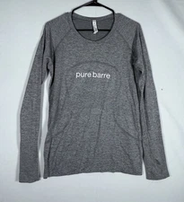 Lululemon Pure Barre Shirt Women’s 12 Gray Swiftly Tech Long Sleeve 2.0 LW3DFLS