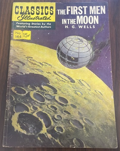 Classics Illustrated “The First Men in the Moon” H.G. Wells #144 1958 Comic - Picture 1 of 4