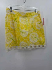 Pre-Owned Lilly Pulitzer Yellow Size 8 Printed A-Line Mini Skirt