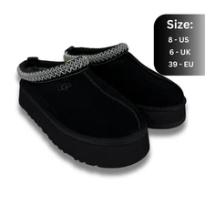 UGG Women's Tazz II Slipper Slip-On Upper Suede Black With Sheepskin Lining