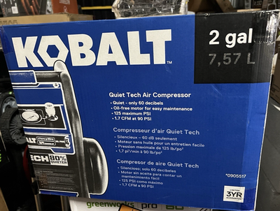 #ad NEW Kobalt QUIET TECH 2 Gallon Portable Electric 125 PSI Hot dog Air Compressor $154.99