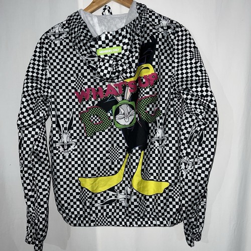 Members Only Looney Tunes Windbreaker Jacket Checkered Flag Size Kids XL 18 - Picture 6 of 7