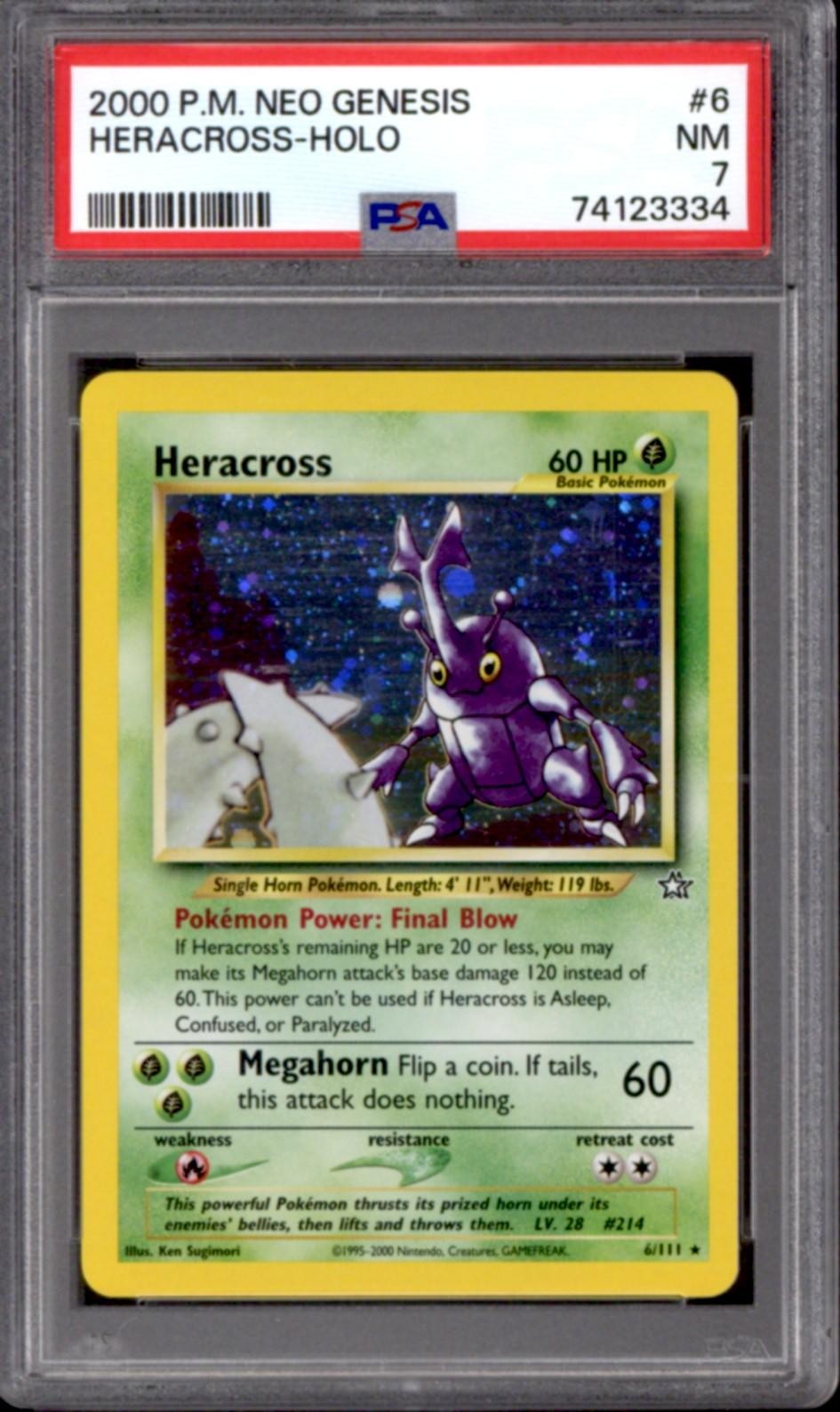 Pokemon Neo Genesis Heracross 6/111 PSA 7