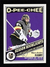 2019-20 O-Pee-Chee Season Highlights Retro Blank Back Marc-Andre Fleury #593