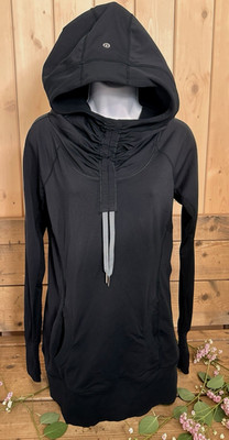 Lululemon Black Run Ambition Pullover Hoodie Top Women's Sz 8 Athletic Running