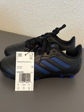 NWT Adidas Goletto VIII FG Kids Soccer Cleats Black/Blue Size 12K