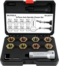 BILITOOLS 10-Piece Axle Spindle Thread Chaser Set, Thread Rethreading Restorer T