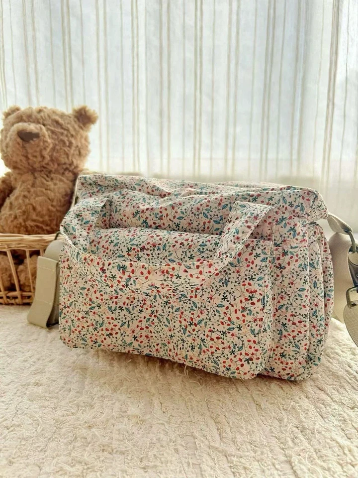 Ins Style Floral Silk Cotton New Style Maternity Bag Storage Waterproof Bag - image 3 of 4