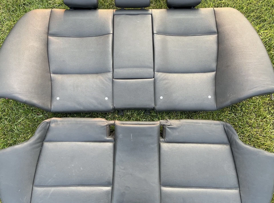 Cojín superior asiento trasero BMW E90 serie 3 sedán cuero negro 06-08 OEM Foto 3 de 4