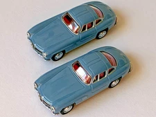 pair (2) of  Schuco, MB 300 SL Blue with Red Interior, 1:64, loose - no box