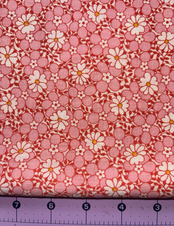 Vintage Fabric 1930s 1940s Yardage Bubblegum Pink Floral 35” Wide One Yard LOT 2