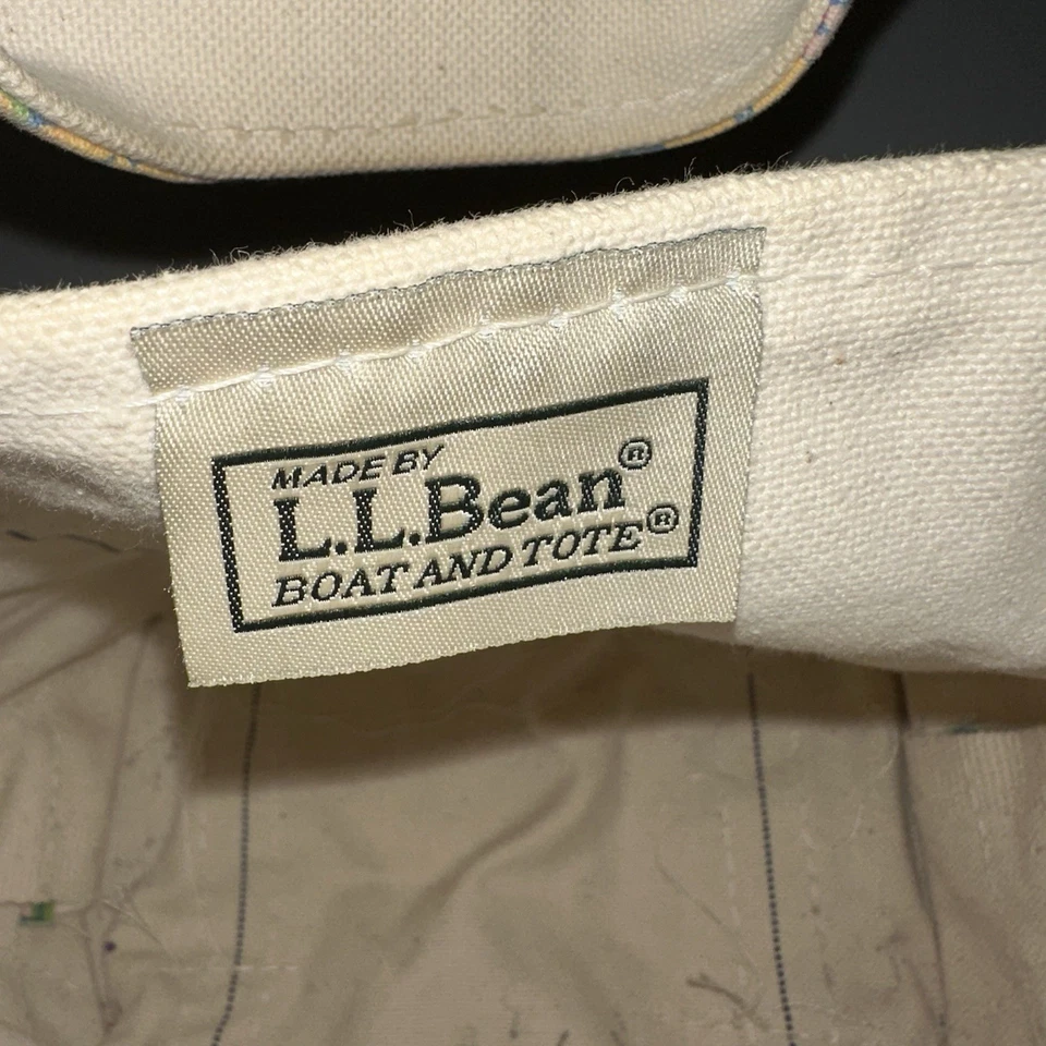 Vintage L.L. Bean Boat And Tote Mini Bag Floral Canvas Embroidered ICG - Image 3 of 4
