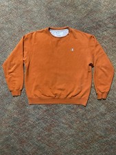 Champion Eco Authentic Crewneck Sweatshirt Men  s Large Orange Logo