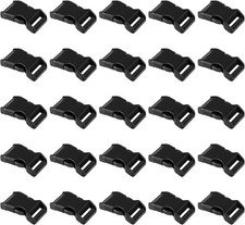 Black Plastic Side Release Buckles for Paracord Bracelets 5/8 Inch, 50 Pack