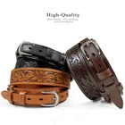 Carson Western Tooled Genuine Leather Durable Ranger Belt 1-1/2" to 3/4" Taper