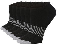 Tipi Toe Womens 6 Pack Athletic Cushioned Comfort Sports Ankle Socks