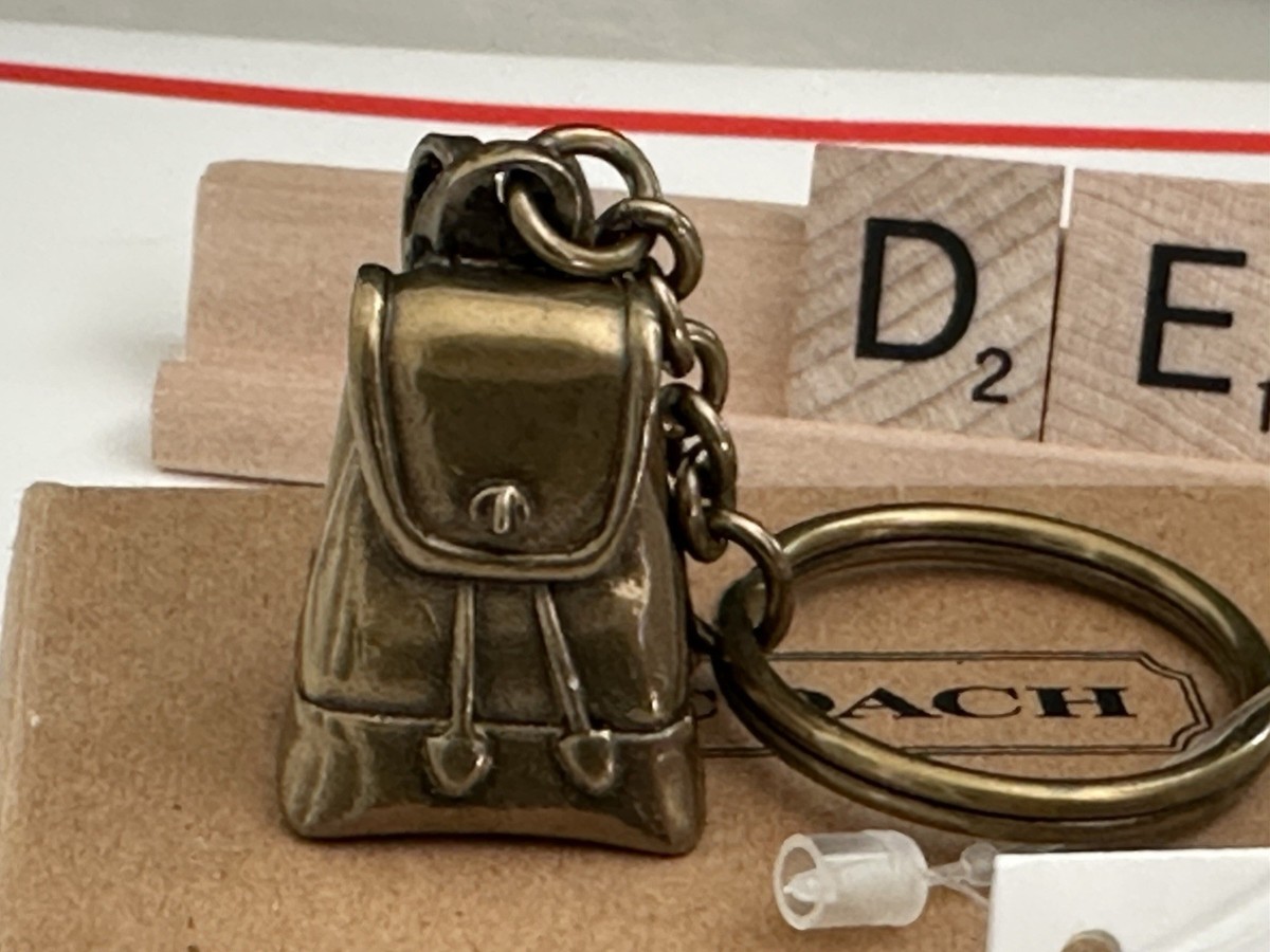 NWT COACH VINTAGE BRASS DAYPACK KEY FOB ORIGINAL BOX 7102 | eBay