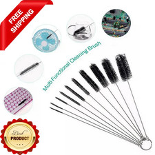 10-Pack Nylon Straw Cleaning Brushes  Stainless Steel Wire Drink Pipe Cleaner Kit