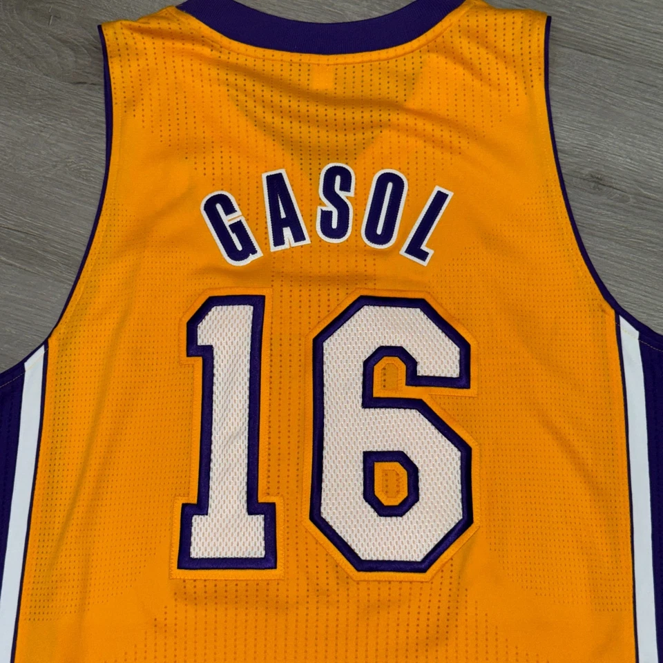Camiseta PAU GASOL Corte Profesional Los Angeles Lakers 2XL +2 Adidas Auténtico Equipo Juego Foto 4 de 4