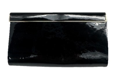 Jimmy Choo Black Patent Leather Frame Clutch