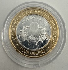 2024 Four Queens Las Vegas $10 Silver Strike Clear Clad Ace of Clubs