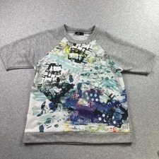 Inoah Artsy T Shirt Beautiful Art Shirt Size Large USA Made L Grey