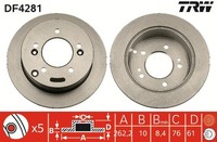 2X Bremsscheibe TRW DF4281 FüR Sonata JM NF MG Magentis XG Hyundai Sportage KIA