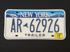 2011 New York Trailer License Plate AR-62926 .. NIAGARA FALLS, MAP, LADY LIBERTY