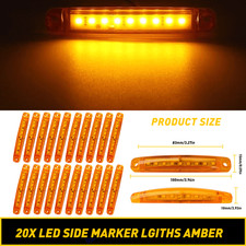 20 LED Side Marker Lights Clearance Light For Amber Truck Trailer RV Bus Car 12V