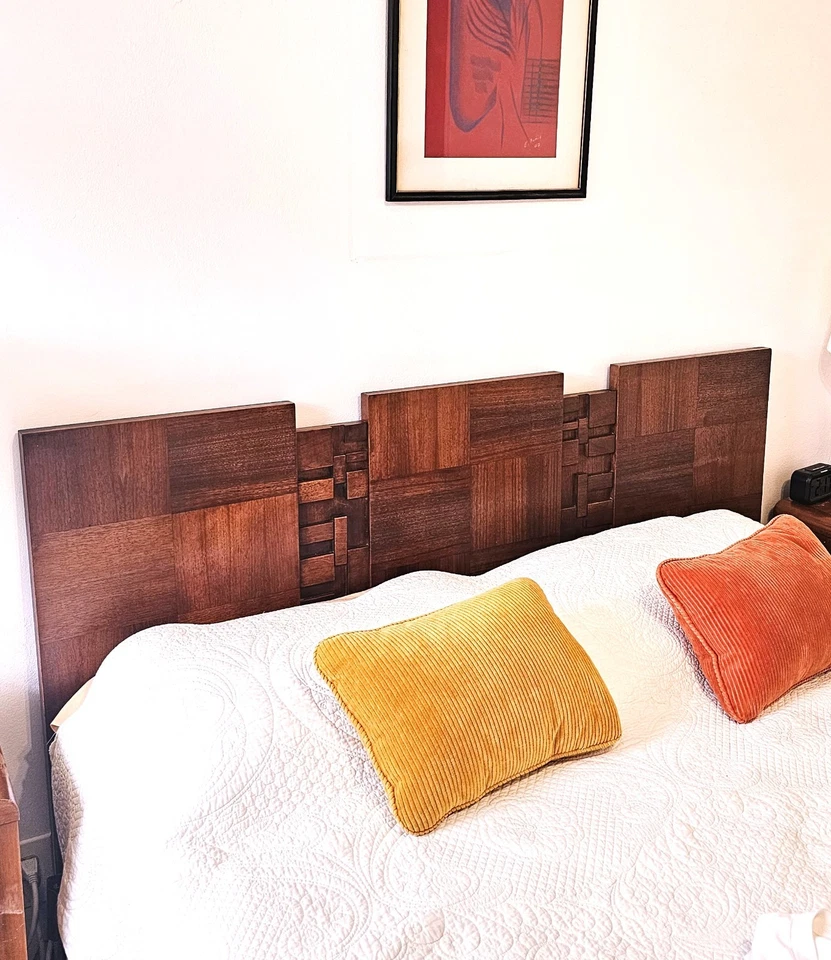 HEADBOARD  MID-CENTURY- MODERN BRUTALIS STACCATO GOOD CONDITION 60s - Image 4 of 4