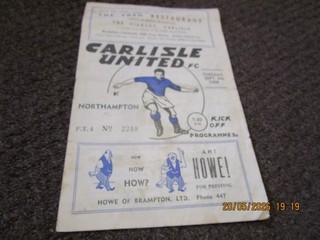 CARLISLE UNITED v NORTHAMPTON TOWN 1958/9 SEPTEMBER 9th