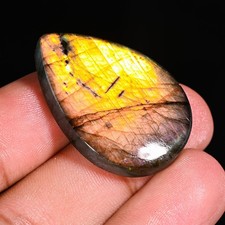 Amazing Natural Labradorite Pear Shape Cabochon, 52.00 CRT  36X24X7 MM U-30