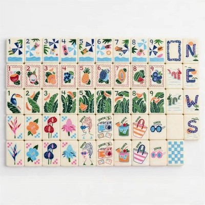 American Mahjong Game Set, 160 Tiles Tropical Style Mah Jong Tiles Free Ship
