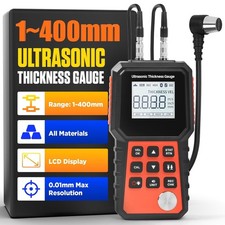 Digital Ultrasonic Thickness Gauge Tester Meter Plastic Steel Metal 1-400mm