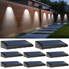 Solar Fence Lights Outdoor Waterproof IP65, 8 Pack Fence Lights Solar Powered...