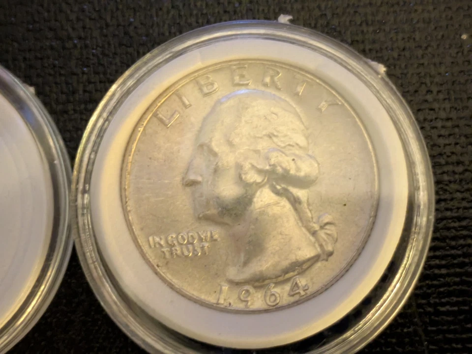 Lot of 8 - (4 Are 90% Silver) 1962/63/64 Roosevelt Dimes/Quarter+ 4 PROOF 25¢ - Image 4 of 4